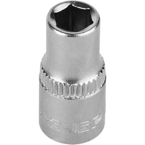 ЗУБР 1/4", 6 мм, Cr-V сталь, хромированная, торцовая головка 27715-06