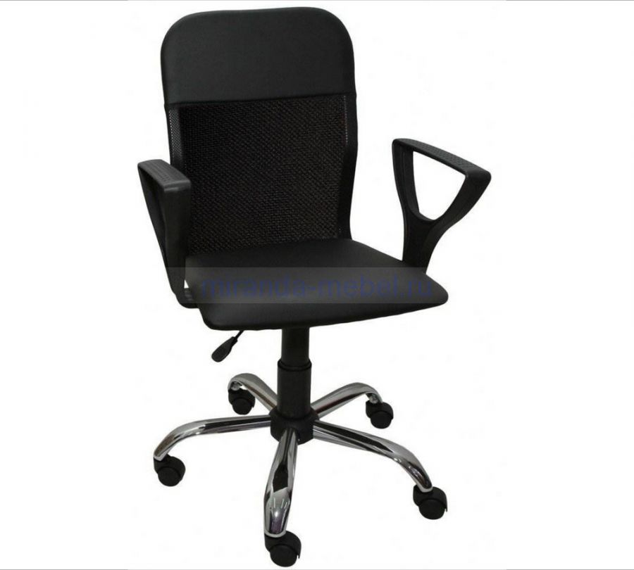 Кресло компьютерное "Элегия" М1 сетка черная, крестовина хром, , шт