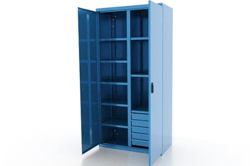Шкаф металлический для инструмента двухсекционный, синий FERRUM 03.3058-5015