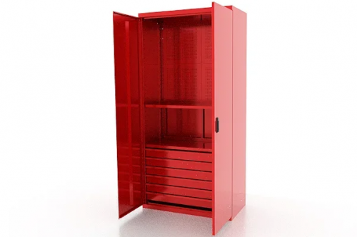 Шкаф металлический для инструмента двухсекционный, красный FERRUM 03.3062-3000