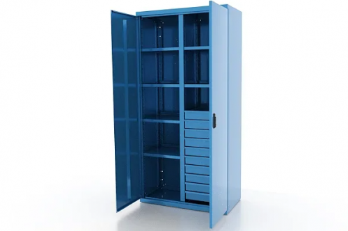 Шкаф металлический для инструмента двухсекционный, синий FERRUM 03.3106-5015