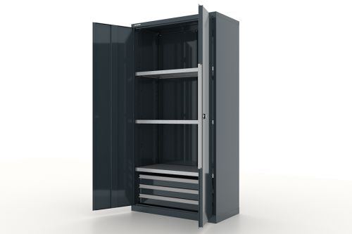 Шкаф металлический для инструмента двухсекционный, темно-серый FERRUM 13.1331-7016