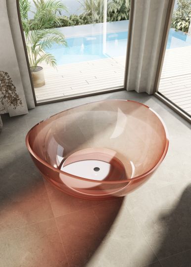 Прозрачная ванна ABBER Kristall AT9705Koralle розовая 150х150 схема 4