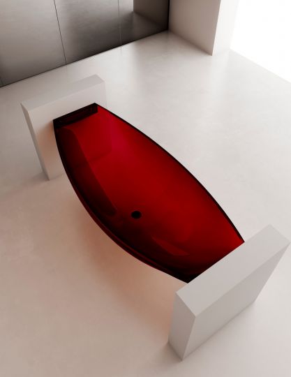 Прозрачная ванна ABBER Kristall AT9704Rubin подвесная красная 180х80 схема 3
