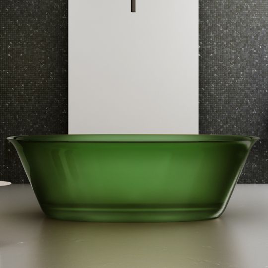 Изображение Овальная прозрачная ванна ABBER Kristall AT9707Emerald зеленая 170х75