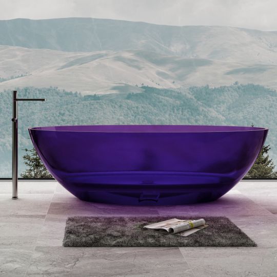 Фото Прозрачная ванна ABBER Kristall AT9702Amethyst фиолетовая 180х85