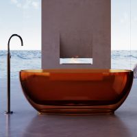 Прозрачная ванна ABBER Kristall AT9703Opal коричневая 170х75 схема 1