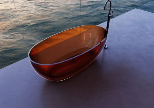Прозрачная ванна ABBER Kristall AT9703Opal коричневая 170х75 схема 5