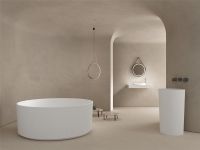 Отдельностоящая ванна из искусственного камня ABBER Stein AS9679 белая матовая 150х150 схема 5