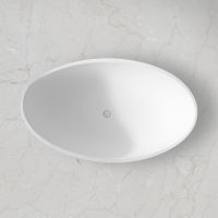 Отдельностоящая ванна из искусственного камня ABBER Stein AS9639 белая матовая 180х110 схема 5