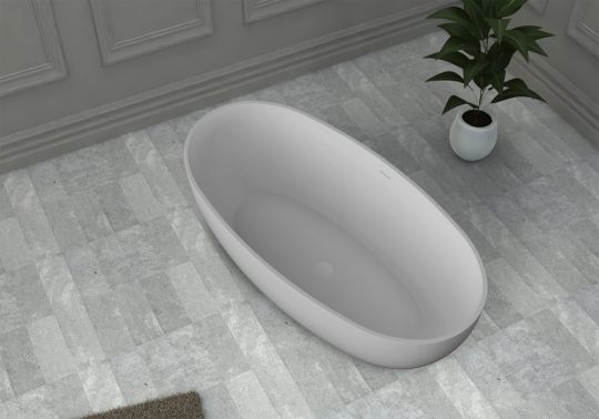 Отдельностоящая ванна из искусственного камня ABBER Stein AS9641-1.7 белая матовая 170х78 схема 6