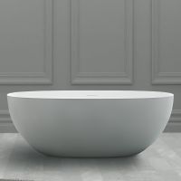 Отдельностоящая ванна из искусственного камня ABBER Stein AS9624-1.6 белая матовая 160х75 схема 1
