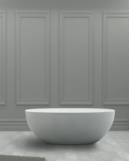 Отдельностоящая ванна из искусственного камня ABBER Stein AS9624-1.6 белая матовая 160х75 схема 3