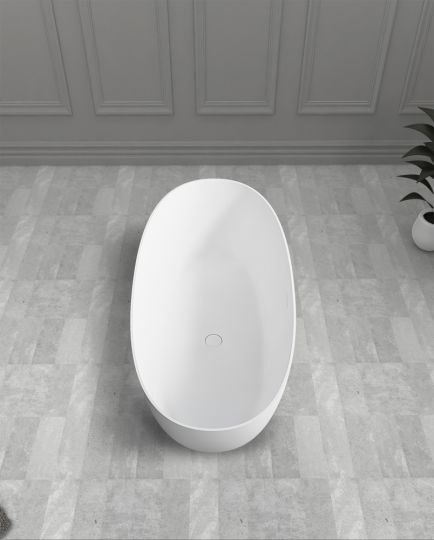 Отдельностоящая ванна из искусственного камня ABBER Stein AS9624-1.6 белая матовая 160х75 ФОТО