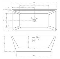 Акриловая ванна ABBER AB9212-1.7 170х80 схема 2
