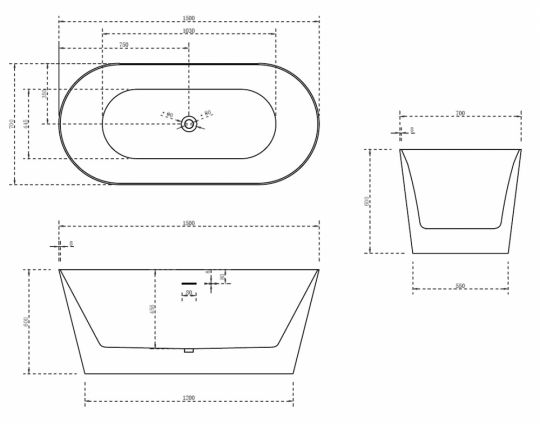 Акриловая ванна ABBER AB9222-1.5 150х70 схема 2