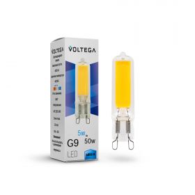 Лампа Светодиодная G9 5W, 400 Lm, 4000K, 220V IP20 Voltega Capsule G9 7182 Прозрачня,Стекло / Вольтега