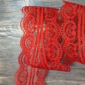 кружево трикотаж 50 мм МТ-10119.50 красный