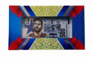500 pesos (песо) — Сборная Аргентина победитель Кубка Америки 2021. Памятная банкнота. UNC - в акриловом планшете Oz Msh