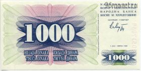 Босния и Герцеговина 1000 динаров 1992