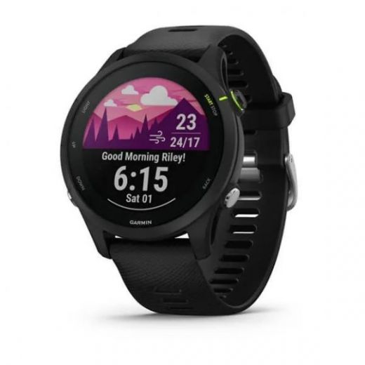 Умные часы Garmin FORERUNNER 255 Music с черным ремешком