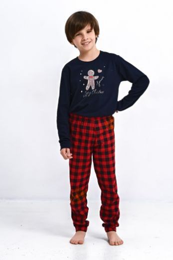 Пижама детская для мальчиков SENSIS Matt Kids, лонгслив и брюки, темно-синий