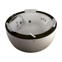 Гидромассажная круглая ванна Jacuzzi Nova Stone встраиваемая или отдельностоящая 180x180 схема 1