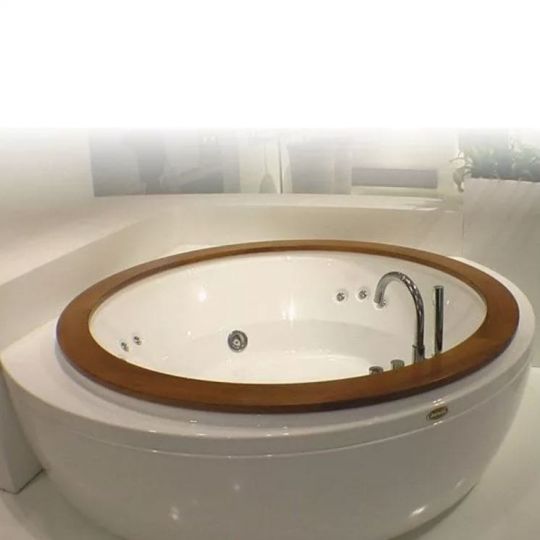 Фото Гидромассажная угловая ванна Jacuzzi Nova Corner Wood с фронтальной панелью 160x160x66