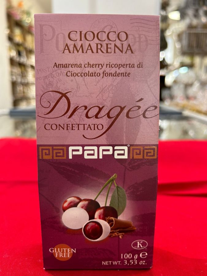 Драже вишня в темном шоколаде 100 г, CIOCCO AMARENA, Papa, 100 g