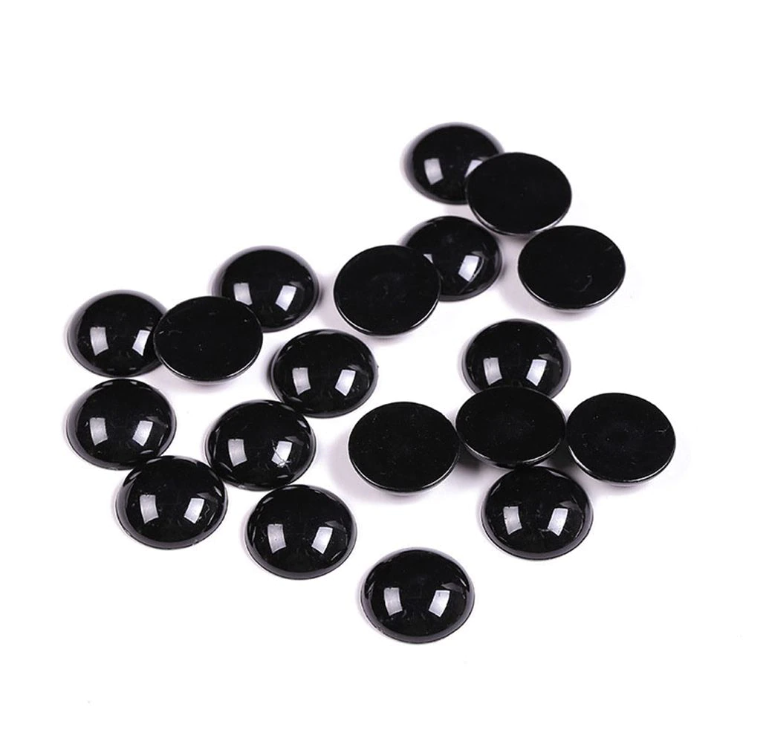 Глазки для приклеивания пластиковые, цвет черный, диаметр 7 мм 10 пар в упаковке (Baby's HS-07)