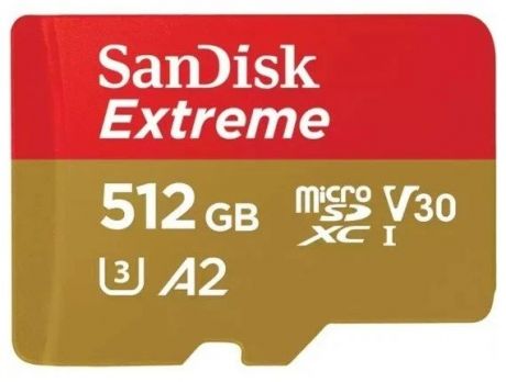 Флеш карта microSD 512GB SanDisk microSDXC Class 10 UHS-I A2 C10 V30 U3 Extreme 190MB/s SDSQXAV-512G-GN6MN