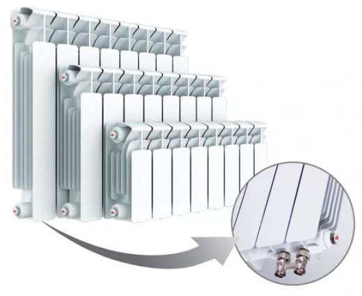 Радиатор биметаллический секционный Rifar Base Ventil 350 х 4 секций (подключение нижнее слева)