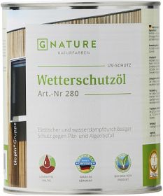 Защитное Масло Gnature 280 Wetterschutzol 0.375л Бесцветное, Цветное для Наружных, Деревянных Фасадов