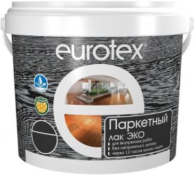 Лак Паркетный Eurotex Эко 2.2л Акриловый, без Запаха Глянцевый, Полуматовый / Евротекс Эко