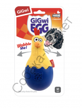 Игрушка Gigwi цыпленок-неваляшка с пищалкой 14см