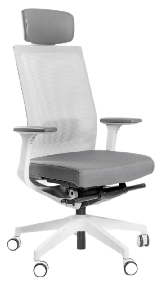 Эргономичное кресло  A1 (бел/сер/сиденье серое)