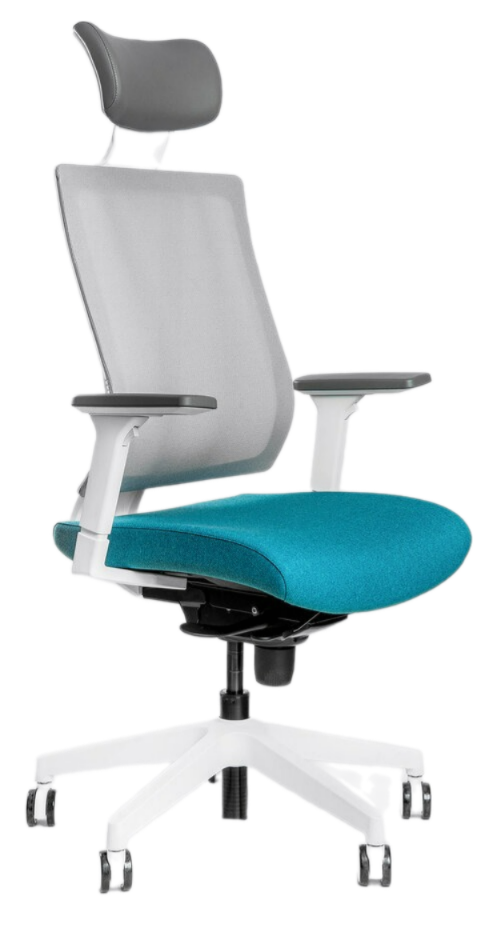 Эргономичное кресло  G1 (бел/сер/сиденье синее)