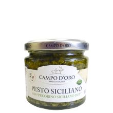 Соус Песто Campo d'Oro по-сицилийски с сыром Пекорино - 180 г (Италия)