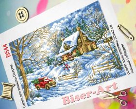 Biser-Art В544 Зимний домик набор для вышивки бисером купить в магазине Золотая Игла