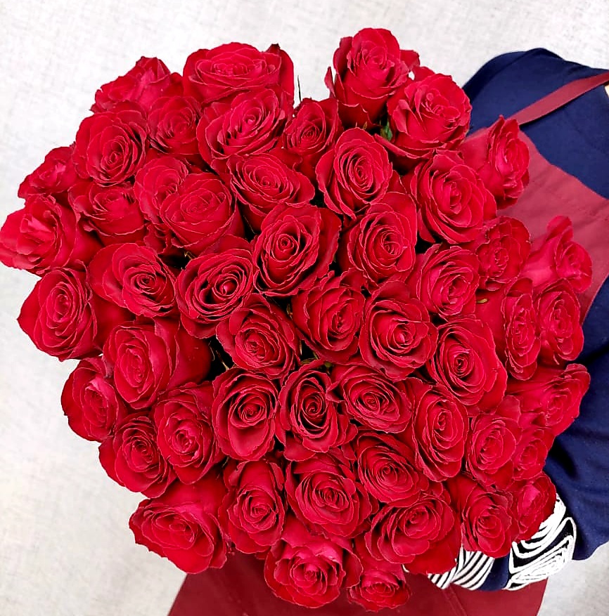 Розы красные 50 см Россия