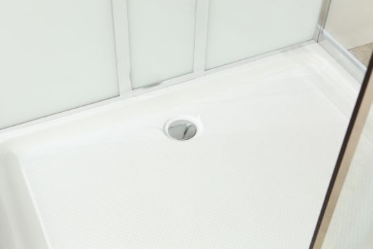 Душевая кабина Black&White Galaxy 5509120 с гидромассажем профиль Серебристый хром задняя стенка Белая схема 8