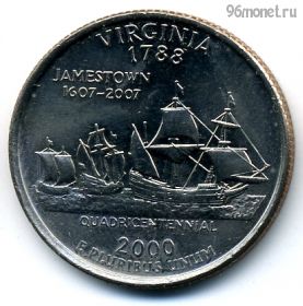 США 25 центов 2000 D Виргиния