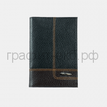 Обложка для паспорта Vector Per Fetto Passport чёрный/коричневый Флотер ОП-109-1510/1520