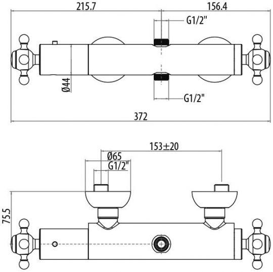 Термостатический смеситель для душа Termostatici GATTONI TSRE700 схема 4
