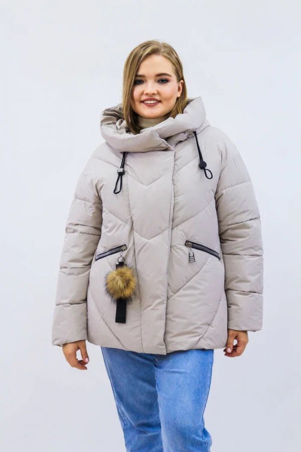 Зимняя женская куртка еврозима-зима 2876 [бежевый]