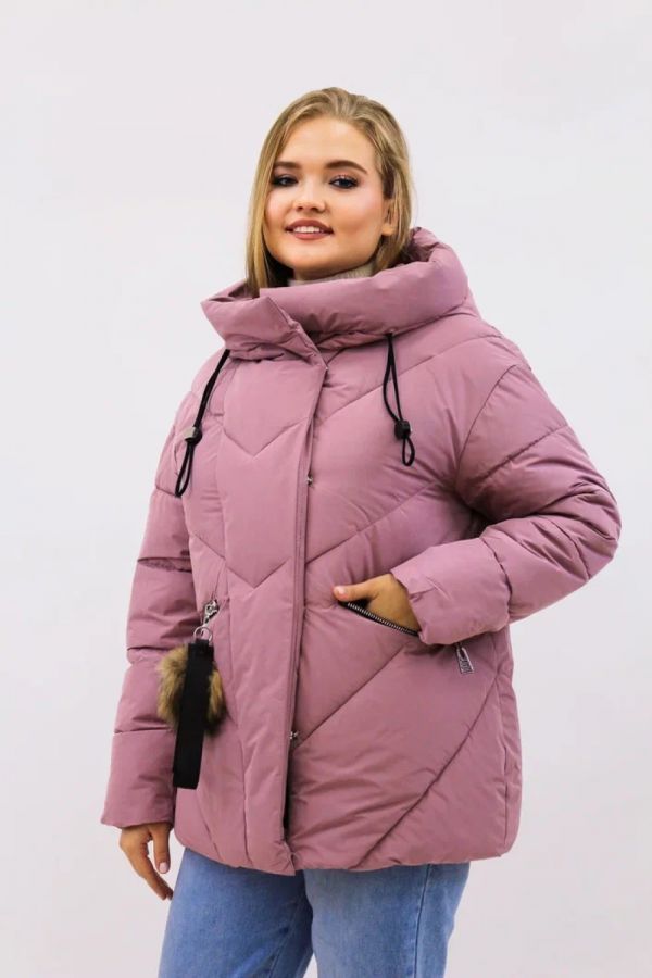 Зимняя женская куртка еврозима-зима 2876 [розовый]