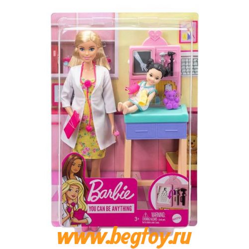 Набор игровой Barbie педиатр блондинка GTN51