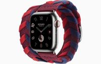 Apple Watch Hermès Series 9 41mm Silver Stainless Steel Case with Bridon Double Tour Rouge H