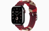 Apple Watch Hermès Series 9 41mm Space Black Stainless Steel Case with Bridon Single Tour Rouge H
