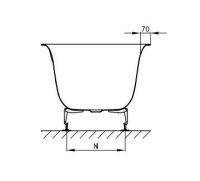 Прямоугольная встраиваемая ванна Bette Lux 3440 170х70 схема 3